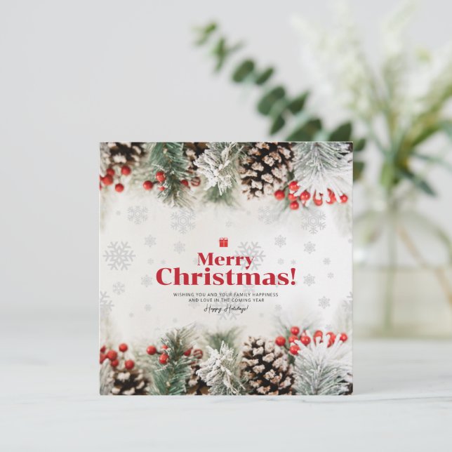 Elégante Joyeuse Carte de Noël, Nouvel An (Debout devant)