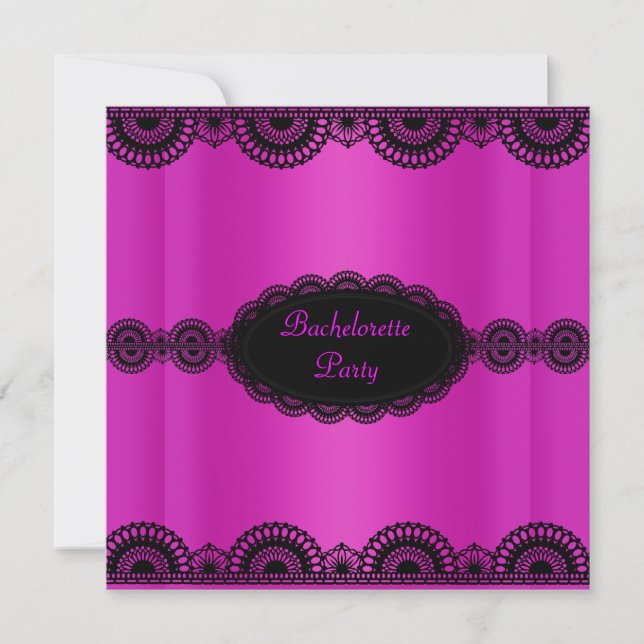 ÉLÉGANTE LACE ROSE CHAUDE BACHELORETTE INVITATION  (Devant)