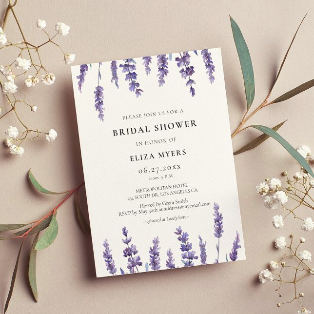 Elégante lavande fleurie Invitation douche nuptial (Créateur téléchargé)