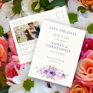 Elégante Lavande Floral Bouquet Mariage Invitation