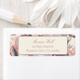 Élégante Lavande Florale & Blush Adresse de retour
