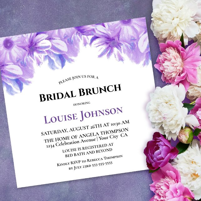 Élégante Lavande Florale Bridal Brunch Invitation (Créateur téléchargé)