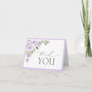 Élégante Lavande Lavande Florale Carte de remercie