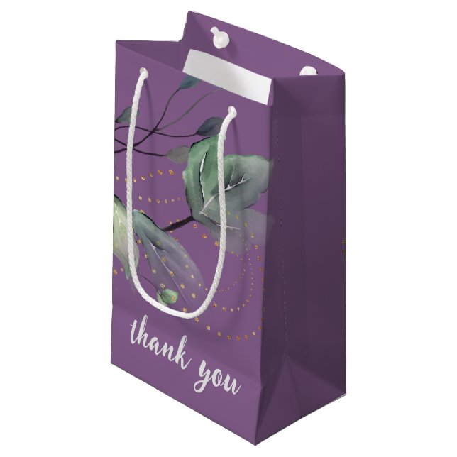 Elégante Lavande Verdure Mariage Favor Sac cadeau (Devant Angle)