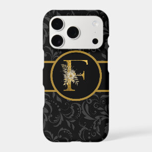 Élégante lettre Monogramme noir et or "F"