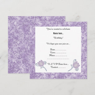 ÉLÉGANTE LILAC MARBLE TULIP PARTI INVITATION