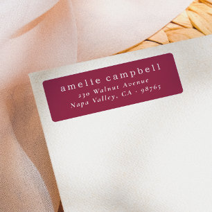 Élégante Limite Bourgogne Adresse de retour