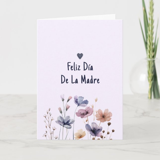 Elégante maman florale Espagnol Bonne carte mère (Devant)