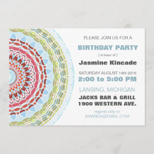 Elégante Mandala Anniversaire Invitations