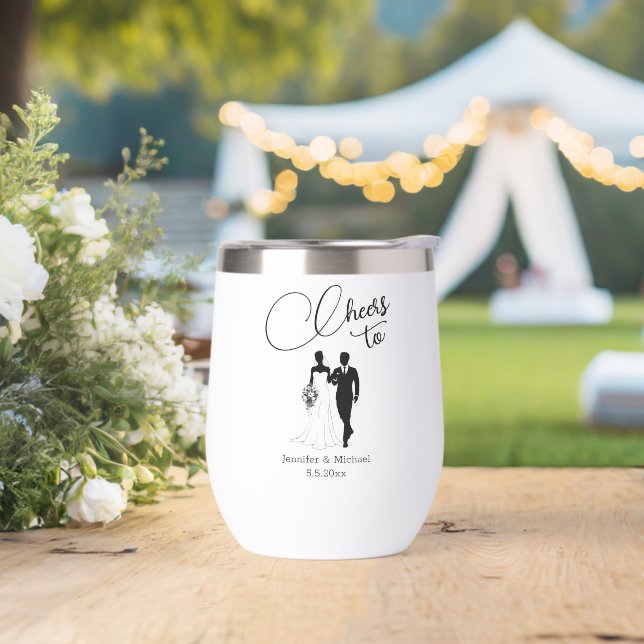 élégante mariage couple minimaliste moderne (Extérieur)