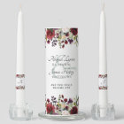 Elégante Mariée Florale Bourgogne et Monogramme de