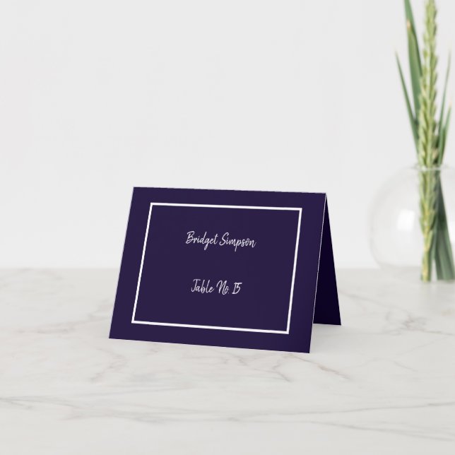 élégante marine bleu & blanc invités Cartes de siè (Devant)