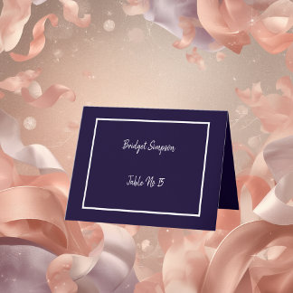 élégante marine bleu & blanc invités Cartes de siè