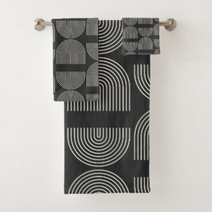 Elégante Mid Century Mod Arch Lines noir et blanc