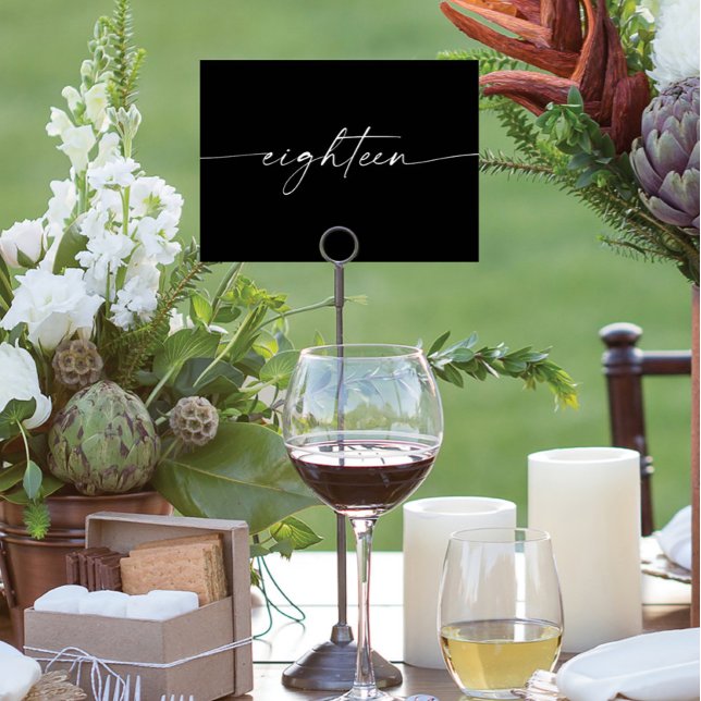 Élégante Mini Script Cartes de Table Numéro Dix-hu (Créateur téléchargé)