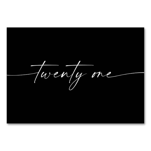 Élégante Mini-Script Cartes de tableau Numéro 21 (Devant)