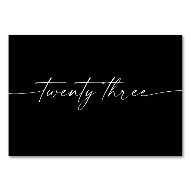 Élégante Mini-Script Cartes de tableau Numéro 23 (Devant)