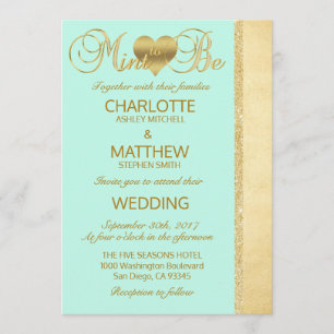 Élégante MINTE POUR ÊTRE Faire-part de mariage Gol