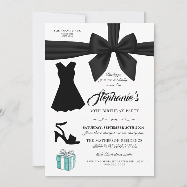 Elégante mode Tiffany Invitation d'anniversaire (Devant)