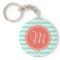 Elegante monograma coral con ondas en verde