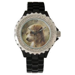 Elégante montre photo vintage pour chien