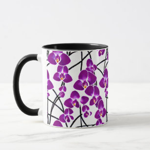 Élégante Mug à perfusion d'orchidées violettes