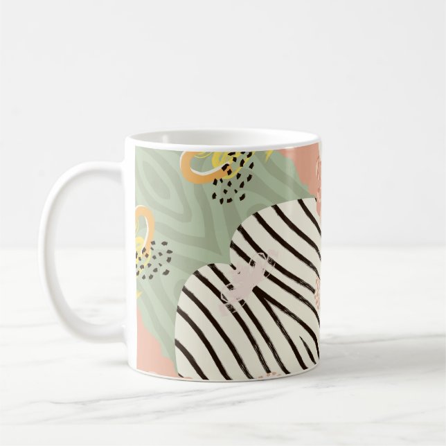 Elégante Mug Abstraite - Luxe Metallic & Soft Colo (Gauche)