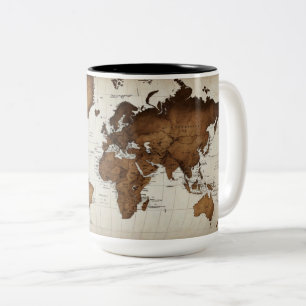 Élégante Mug Carte du Monde