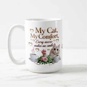 Élégante Mug Confort Chat - 15 oz Cadeau Classique