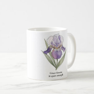 Elégante Mug d'aquarelle Iris Bloom