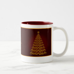 Élégante Mug d'arbre de Noël rouge