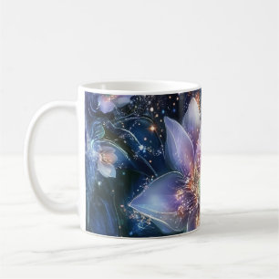 Élégante Mug de café noir floral