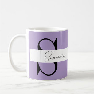 Élégante Mug de monogramme violet   Personnalisé