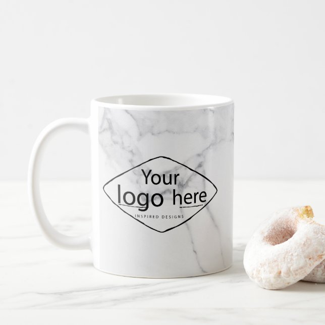 Élégante Mug en marbre personnalisé - Logo modifia (Avec donut)