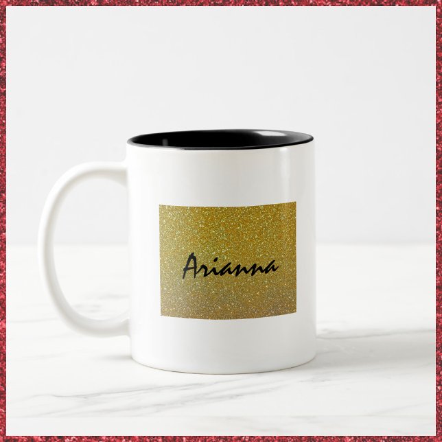 Elégante Mug Parties scintillant blanche et noire  (Créateur téléchargé)