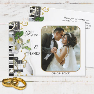 Elégante musique Mariage à thème Carte de remercie