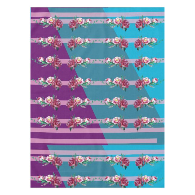 Élégante nappe de fleurs et de lignes (Devant)