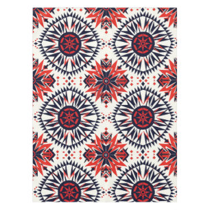 Élégante nappe en coton Cyan "Cosmic Interlock"