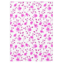Élégante nappe fleurie rose pâle