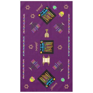 Élégante nappe Hanoukka Chanukah
