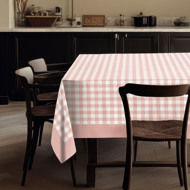 Elégante nappe Rose or À damiers plaid (Elegant Rose Gold Checkered Plaid Tablecloth)