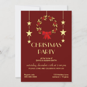 Élégante Noël Fête Invitations