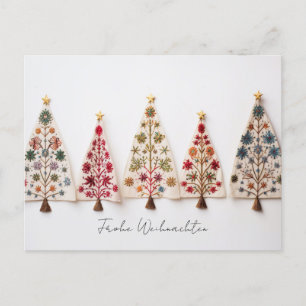 Elegante Nordic Style Weihnachtsbäume Postcard
