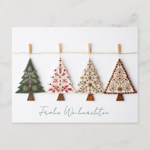 Elegante Nordic Style Weihnachtsbäume Postcard