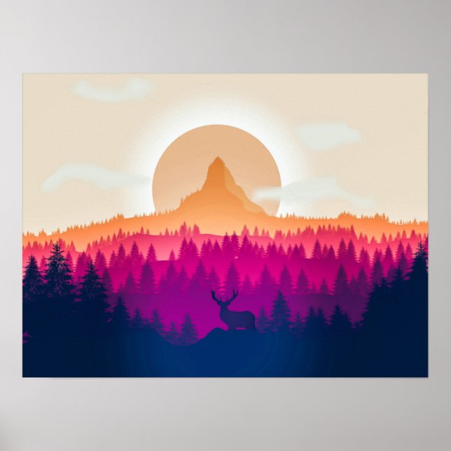 Élégante oeuvre d'Eclipse Paysage | Poster (Devant)