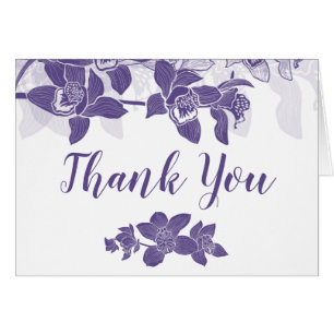 Élégante Orchidées violettes Carte de remerciement