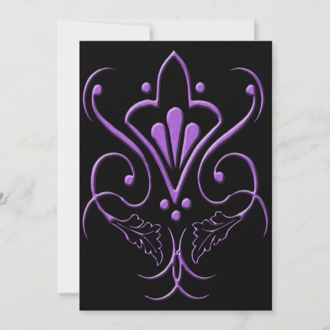Élégante Parchemin Violet Goth Sweet 16 Invitation (Devant)