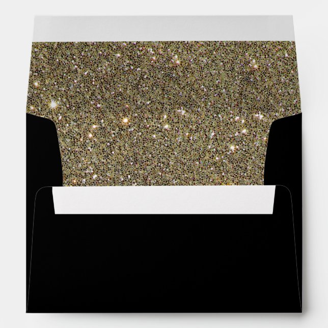 Élégante Parties scintillant Or Enveloppe Invitati (Dos (Bas))