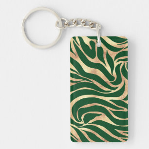 Elégante Parties scintillant or Zebra Green Poster