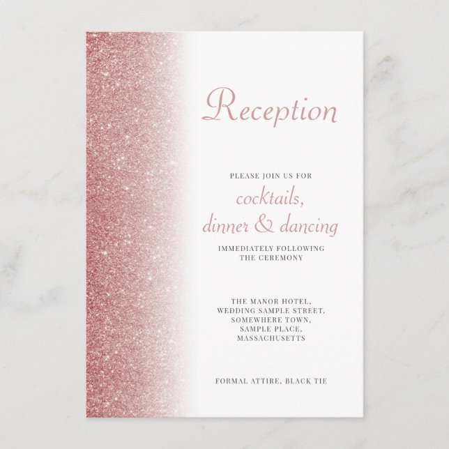 Elégante Parties scintillant Rose Gold Carte de ré (Devant)